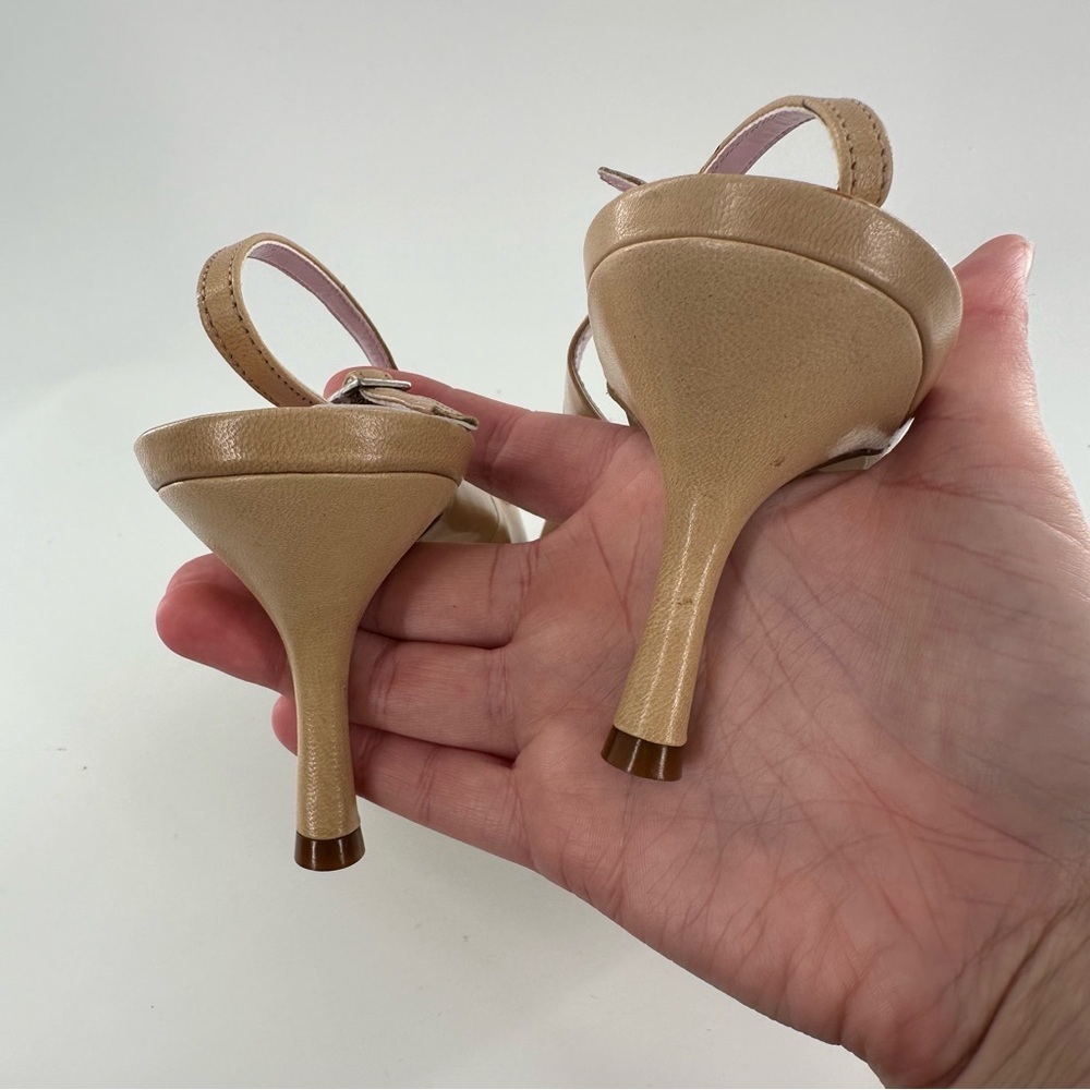 Gianni Bini womens heels size 7.5 tan leather pointy toe career old money - Picture 10 of 14